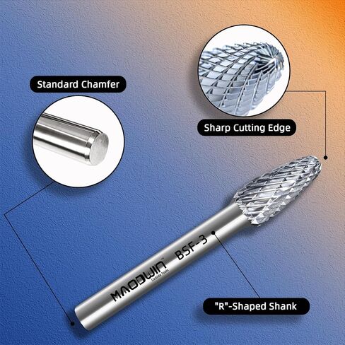 SA-3 TUNGSTEN CARBIDE ROTARY BURS 1/4 "Shank مزدوج قطع دوارة أسطوانية كربيد قطع قطع طاحونة من أجل نحت طحن النشوة المعدنية ونقش in Kuwait