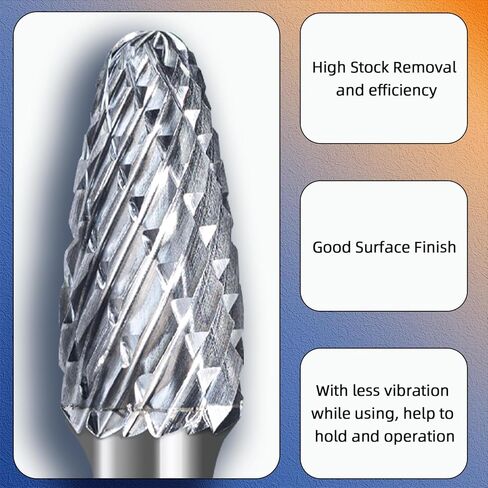 SA-3 TUNGSTEN CARBIDE ROTARY BURS 1/4 "Shank مزدوج قطع دوارة أسطوانية كربيد قطع قطع طاحونة من أجل نحت طحن النشوة المعدنية ونقش in Kuwait