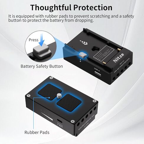 Nitze NP-F Battery Adapter Plate, with 8V/3A DC, 12V/3A DC, USB-A and USB-C Output Ports, for Sony NP-F550/ F750/ F970 Battery - N22-A1 in Saudi Arabia