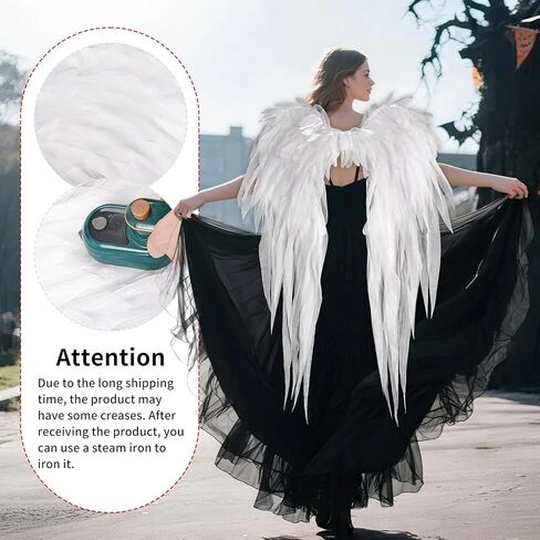 Angel Wings Black 2.3Ft Fairy Wings Costume Accessories for Photo Booth Props Women's Angel Cosplay Princess Stage Show in Kuwait