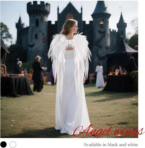 Angel Wings Black 2.3Ft Fairy Wings Costume Accessories for Photo Booth Props Women's Angel Cosplay Princess Stage Show in Kuwait
