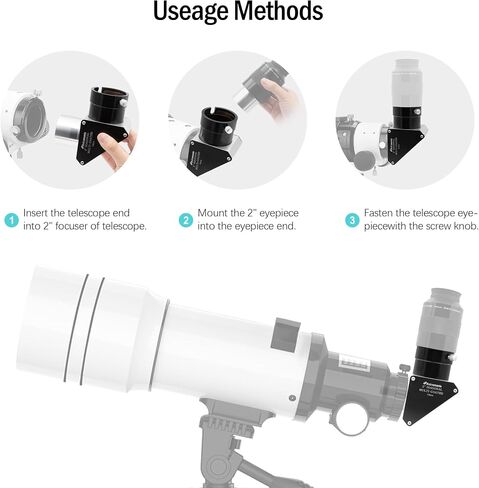 Astromania 2" Color/Planetary Filter for Telescope - #12 Yellow - Bundle with - 2" Diagonal 90° Mirror with 93% Reflectivity in Saudi Arabia