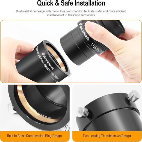 Astromania 2" Color/Planetary Filter for Telescope - #12 Yellow - Bundle with - 2" 80mm Eyepiece Extension Tube Adapter in Saudi Arabia