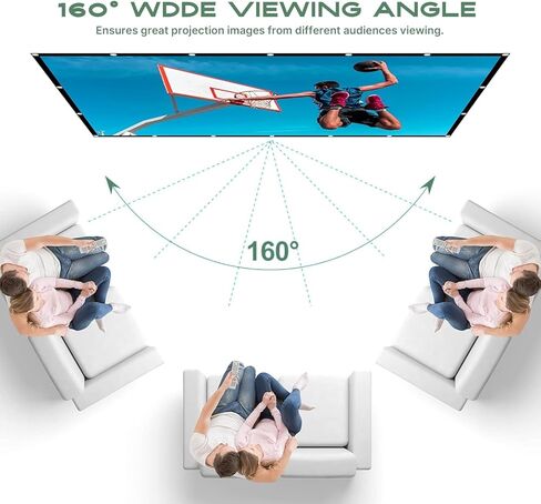 AAJK 150inch Outdoor Projector Screen Anti Crease Portable Movie Screen | Projector Screen Outdoor, Washable, 16:9, Foldable, Home Theater Outdoor Indoor, Support Double Sided Projection Screen in Kuwait