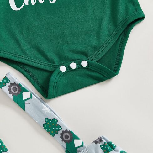 My 1st Christmas Newborn Baby Boy Clothes Print Long Sleeve Romper Bodysuit Overalls Pants Hat Set 3Pcs Fall Outfit in Kuwait