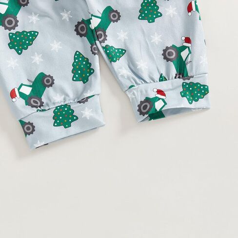 My 1st Christmas Newborn Baby Boy Clothes Print Long Sleeve Romper Bodysuit Overalls Pants Hat Set 3Pcs Fall Outfit in Kuwait