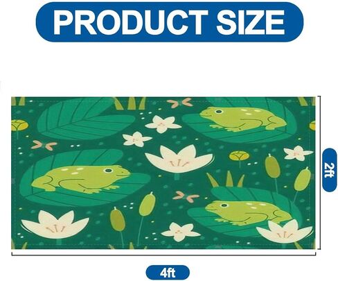 6 Pack Fluorescent Light Covers for Ceiling Light, Green Lake swamp Toads frogs water lilies Hand drawn Square repeating Light Filters for Classroom Home, 4' x 2' Decorative Magnetic Light Cover in Saudi Arabia