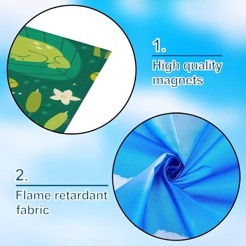 6 Pack Fluorescent Light Covers for Ceiling Light, Green Lake swamp Toads frogs water lilies Hand drawn Square repeating Light Filters for Classroom Home, 4' x 2' Decorative Magnetic Light Cover in Saudi Arabia