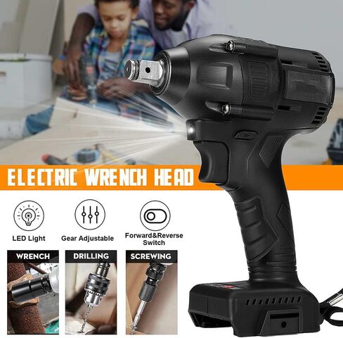 Cordless Impact Wrench 21V Brushless Motor Max Torque 520N.m,Battery Impact Wrench 1/2 High Torque,2x 3.0 Ah Li-ion Battery,6 Sockets,Fast Charger,Belt Clip,Tool Case in Kuwait