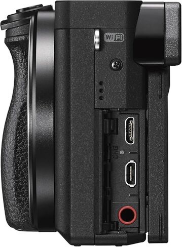 Sony Alpha a6300 Mirrorless Camera with 16-50mm Lens Black (ILCE6300L/B) + Lens Cap Keeper + Cleaning Kit in Saudi Arabia
