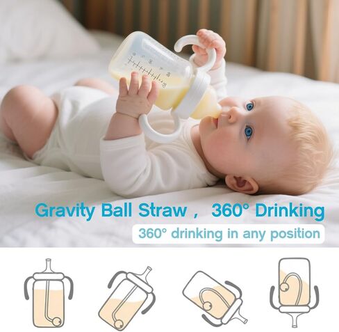 طقم تحويل كوب كوب من Straw Sippy لزجاجات Baby Lansinoh ، مجموعة انتقال الكؤوس Sippy بأعلى حلمة ناعمة ، قش مرجح ، مقبض الزجاجة ، فرشاة التنظيف ، حالة مقاومة للغبار ، 8m+، 2 عبوة in Kuwait