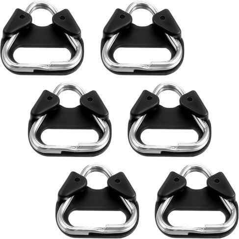 jieyao 6pcs ثلاثية الفولاذ المقاوم للصدأ من الفولاذ المقاوم للصدأ حلقات تقسيم ، حلقة خطاف حزام الكاميرا مع قبعة البلاستي in Kuwait