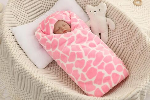 Nursery Bed Blankets Newborn Care Soft Receiving Blanket 30" x 40", Warm and Cozy for Baby Carrier Stroller Travel (Pink Ripple) in Kuwait