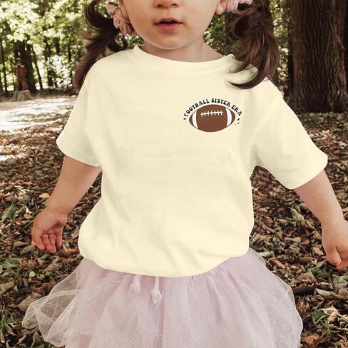 Toddler Football Sister Shirt Baby Girl Football Outfit Big Sister Shirt Game Day Girl T-Shirt Cotton Tee Top in Kuwait