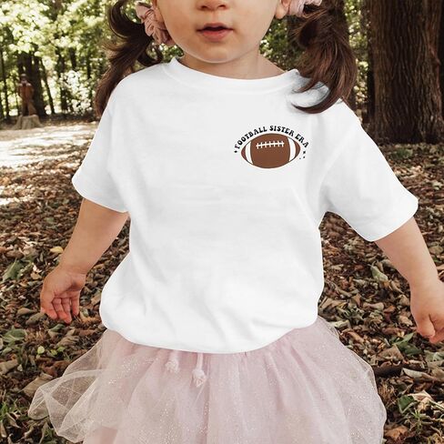Toddler Football Sister Shirt Baby Girl Football Outfit Big Sister Shirt Game Day Girl T-Shirt Cotton Tee Top in Kuwait