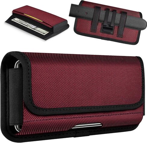 ykooe Rugged Nylon Holster Compatible with S25/S24/S23/S21/S20 Ultra, A16 A15 A14 A13 A03s A32 Moto G Stylus Play Power 5G Cell Phone Belt Holder for Men, Green - XXL in Saudi Arabia