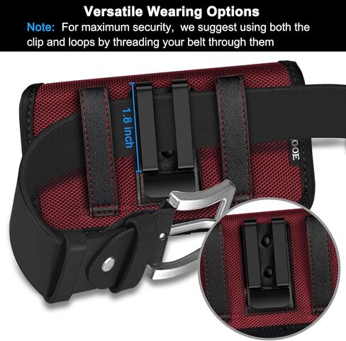 ykooe Rugged Nylon Holster Compatible with S25/S24/S23/S21/S20 Ultra, A16 A15 A14 A13 A03s A32 Moto G Stylus Play Power 5G Cell Phone Belt Holder for Men, Green - XXL in Saudi Arabia