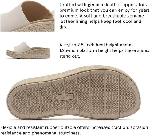 Abeo Solstice Slide Platform Sandals | تنزلق على سيدات النساء | espadrilles للنساء | صندل النساء الأنيق | الأحذية الصيفية للنساء | بنيت في النعال التقويمية in Kuwait