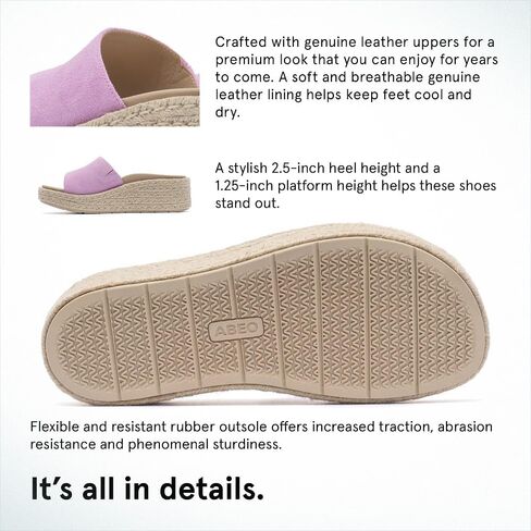 Abeo Solstice Slide Platform Sandals | تنزلق على سيدات النساء | espadrilles للنساء | صندل النساء الأنيق | الأحذية الصيفية للنساء | بنيت في النعال التقويمية in Kuwait