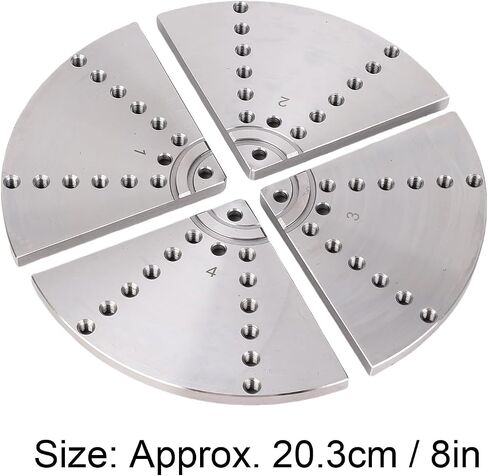 Diydeg Lathe Flat, 4Pcs 8in Wood Lathe Chuck Woodturning Tools Chuck with 16pcs Taper Plug Screws for Ordinary Lathes, Grinders, Milling Machines, Drilling Machines in Saudi Arabia