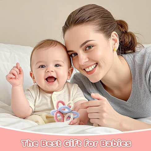 Baby Teething Toys 3 in 1 Silicone Teethers - BPA Free Food Grade Silicone Teething Ring Rattle Toys for Babies 3-6 Months 6-12 Months, Soft & Easy Hold, Baby Chew Toy for Toddlers (Yellow) in Kuwait