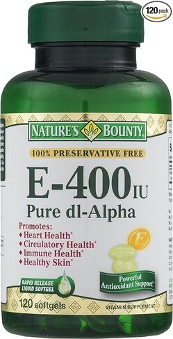 Nature's Bounty Vitamin E Pills and Supplement Softgels, Supports Antioxidant Health, 400iu, 120 Count (Pack of 2) in Saudi Arabia
