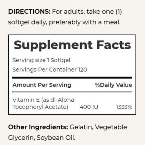 Nature's Bounty Vitamin E Pills and Supplement Softgels, Supports Antioxidant Health, 400iu, 120 Count (Pack of 2) in Saudi Arabia