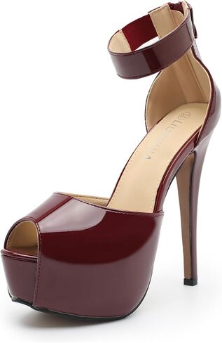 Liuruijia منصة حزام الكاحل للسيدات عالية الكعب Sexy Stiletto الكعب الزفاف الزفاف زقزقة أخمص القدم in Kuwait