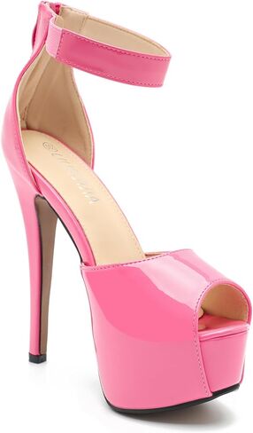 Liuruijia منصة حزام الكاحل للسيدات عالية الكعب Sexy Stiletto الكعب الزفاف الزفاف زقزقة أخمص القدم in Saudi Arabia