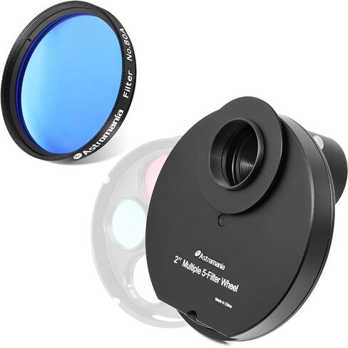 Astromania 2" Color/Planetary Filter for Telescope - #80A Blue - Bundle with - 2" Multiple 5-Position Filter Wheel in Saudi Arabia