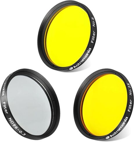 Astromania 2 "Color/Planetary Filter for Telescope - #15 ory -orange - حزمة مع - 2" مرشح #8 صفراء و ND96-0.3 in Saudi Arabia