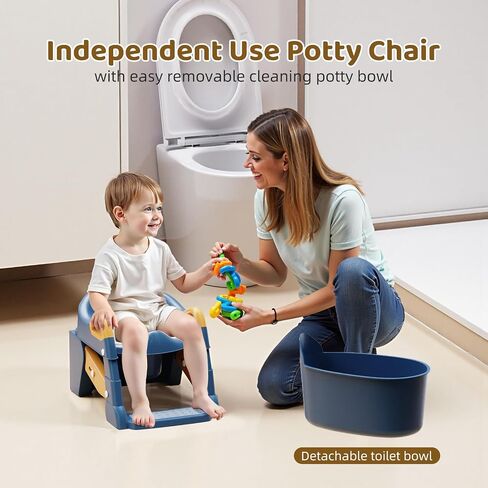 Potty Training Seat, 3-in-1 Toddler Toilet Seat with Step Stool Ladder, Splash Guard Anti-Slip Pad, Foldable Potty Chair with Soft Cushion for Toddler Kids Boys Girls in Kuwait
