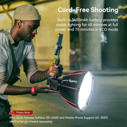الحزمة: SmallRig RC 60B COB Light مع Softbox in Saudi Arabia