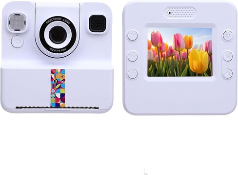 Kids Camera Instant Print, 1080P 24MP HD 2.4 Inch Screen Thermal Cameras with 180° Flip Lens, Flash Light and Selfie Function, Portable Toddler Toys for Girls Boys (Blue) in Saudi Arabia
