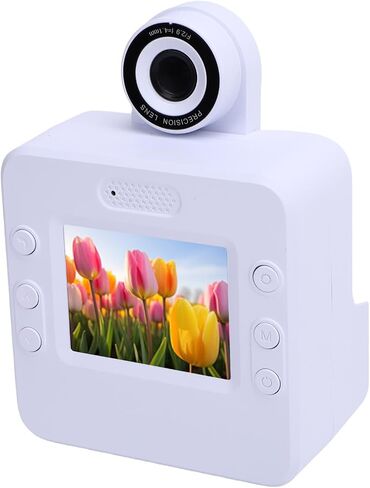 Kids Camera Instant Print, 1080P 24MP HD 2.4 Inch Screen Thermal Cameras with 180° Flip Lens, Flash Light and Selfie Function, Portable Toddler Toys for Girls Boys (Blue) in Saudi Arabia