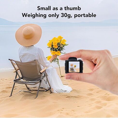 Fosa Mini Digital Camera ، Mini Camera Compact Travel ، سلسلة مفاتيح 64 ميجابكسل 4K مع شاشة HD كبيرة واسعة الزاوية LED Fill Fill Filters (White) in Kuwait