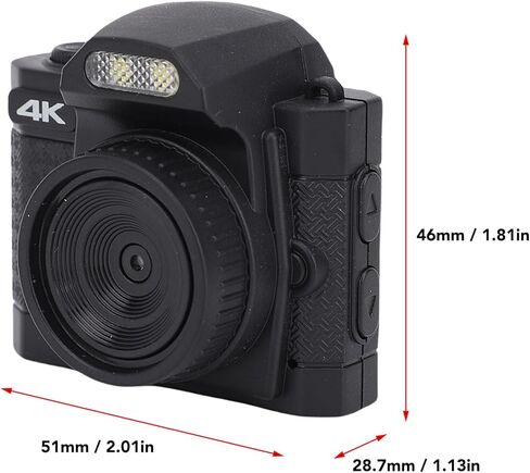 Fosa Mini Digital Camera ، Mini Camera Compact Travel ، سلسلة مفاتيح 64 ميجابكسل 4K مع شاشة HD كبيرة واسعة الزاوية LED Fill Fill Filters (White) in Kuwait