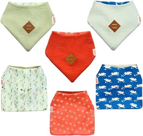 عكس Bandana Bibs-4-in-1 للجنسين Bandana Bandana و Baby Bibs للأولاد والبنات ، 3 حزمة ألوان صلبة للتسنين المطبخ والمرح للطباعة للتغذية in Saudi Arabia