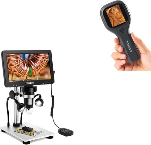 Tomlov DM9 7 "المجهر الرقمي: 1080p 1200x مجهر العملة المعدنية Machifier+Tomlov P10 Evo Digital Coin Microscope Black in Saudi Arabia