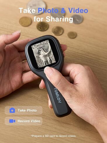 Tomlov DM9 7 "المجهر الرقمي: 1080p 1200x مجهر العملة المعدنية Machifier+Tomlov P10 Evo Digital Coin Microscope Black in Saudi Arabia
