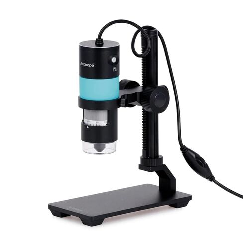 AMSCOPE 1.3MP محترف محترف محمول من مجهر USB W/ 10x-280x التكبير ، LED Illuminator ، و Gooseneck Stand للتفتيش الصناعي ، والتصنيع ، هواية HHD1300-QSMS20 in Saudi Arabia