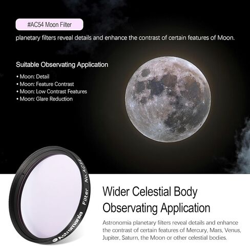 Astromania 2" Color/Planetary Filter for Telescope -#AC54 - Bundle with - 2"- 22mm 70° Super Wide Angle Eyepiece in Saudi Arabia