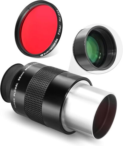 Astromania 2 "مرشح اللون/الكوكبي للتلسكوب - #23A الضوء الأحمر - حزمة مع - 2" 56 ملم Plossl Telescope Eyepiece in Saudi Arabia