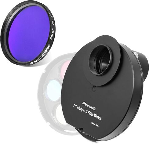 Astromania 2" Color/Planetary Filter for Telescope - #47 Dark Blue - Bundle with - 2" Multiple 5-Position Filter Wheel in Saudi Arabia