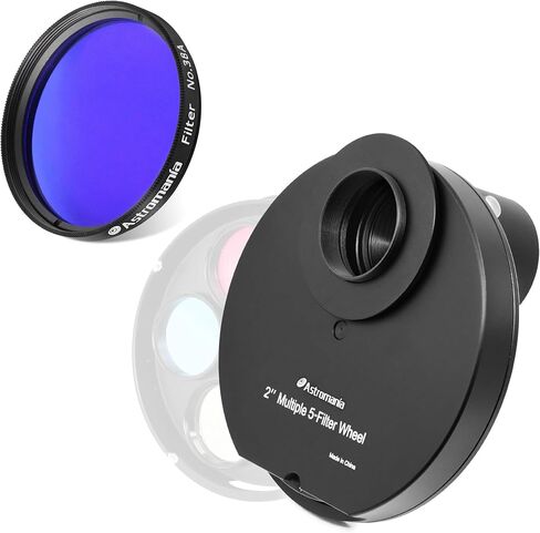 Astromania 2" Color/Planetary Filter for Telescope - #38A Dark Blue - Bundle with - 2" Multiple 5-Position Filter Wheel in Saudi Arabia