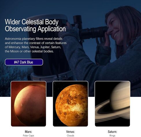 Astromania 2 "Color/Planetary Filter للتلسكوب - #47 Blue Dark - حزمة مع - تلسكوب قطري 2" 90 درجة مرآة قطرية 99 ٪ in Saudi Arabia