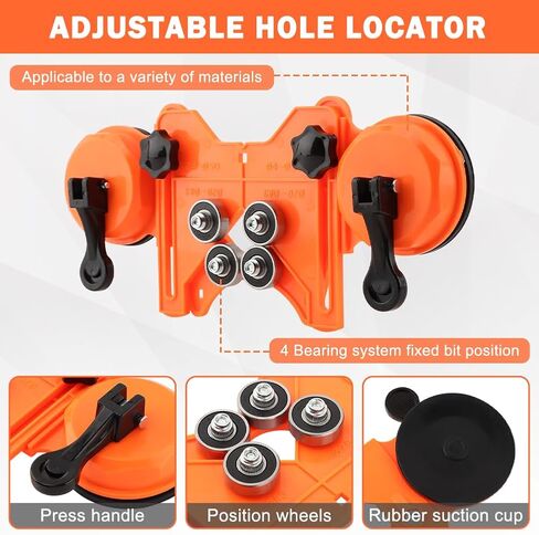 Drill Bit Hole Saw Guide, 4-84mm Portable Glass Tiles Drill Guide Adjustable Hole Locator Holder for Ceramic Glass Marble Tile(Green) in Saudi Arabia