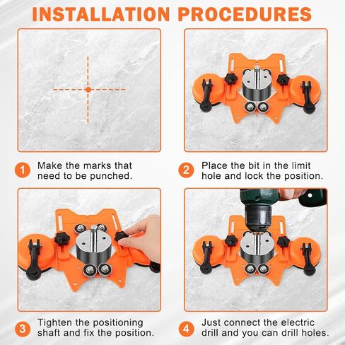 Drill Bit Hole Saw Guide, 4-84mm Portable Glass Tiles Drill Guide Adjustable Hole Locator Holder for Ceramic Glass Marble Tile(Green) in Saudi Arabia