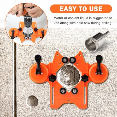 Drill Bit Hole Saw Guide, 4-84mm Portable Glass Tiles Drill Guide Adjustable Hole Locator Holder for Ceramic Glass Marble Tile(Green) in Saudi Arabia