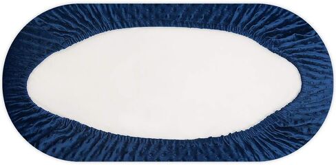 BlueSnail Soft and Strechy Minky Bassinet Fitted Sheet, Cradle Sheets for Bassinet Pad/Mattress 2pk (Bassinet, Navy+Gray) in Kuwait